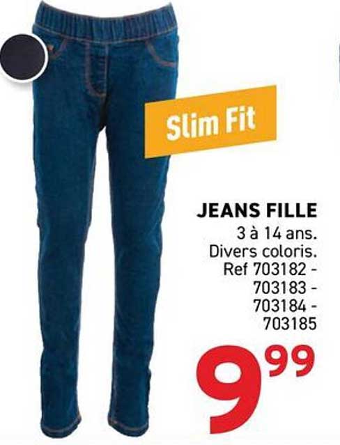 Slim Fit JEANS FILLE 3 à 14 ans. Divers coloris. Ref 703182 - 703183 - 703184 - 703185