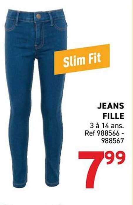 Slim Fit JEANS FILLE 3 à 14 ans. Réf 988566 - 988567