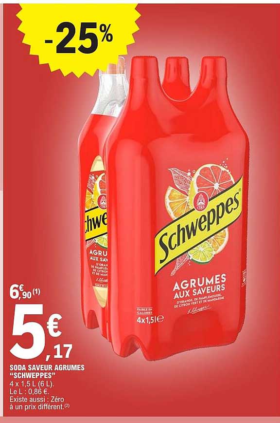 SODA SAVEUR AGRUMES “SCHWEPPES”