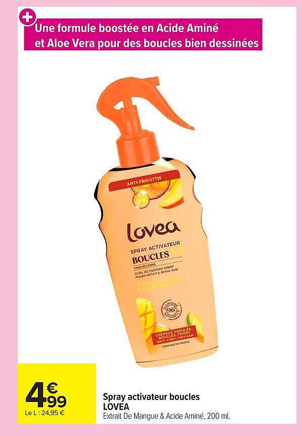 Spray activateur boucles LOVEA