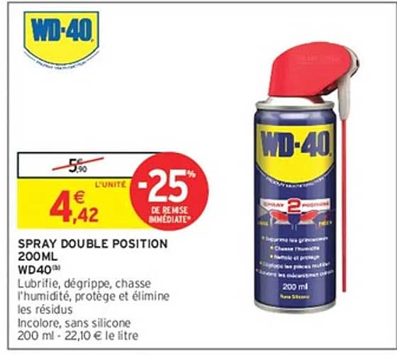 SPRAY DOUBLE POSITION 200ML WD40
