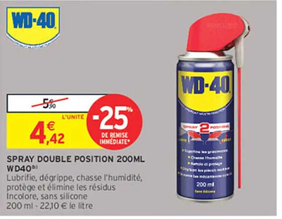 SPRAY DOUBLE POSITION 200ML WD40®