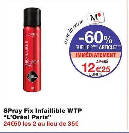 SPray Fix Infaillible WTP “L’Oréal Paris”