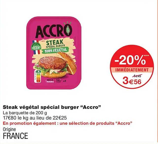 Steak végétal spécial burger “Accro”