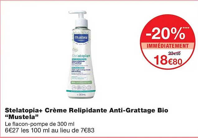 Stelatopia+ Crème Relipidante Anti-Grattage Bio “Mustela”
