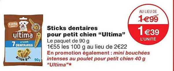 Sticks dentaires pour petit chien “Ultima”