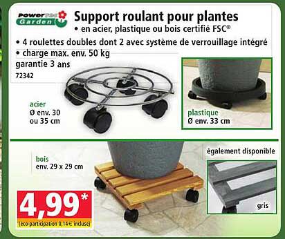 Support roulant pour plantes