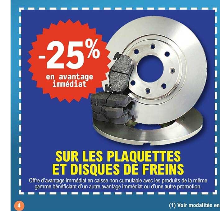 SUR LES PLAQUETTES ET DISQUES DE FREINS
