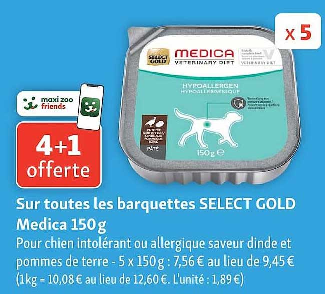 Sur toutes les barquettes SELECT GOLD Medica 150g