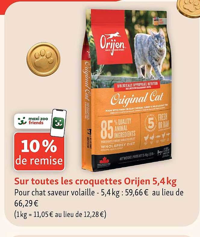 Sur toutes les croquettes Orijen 5,4kg
