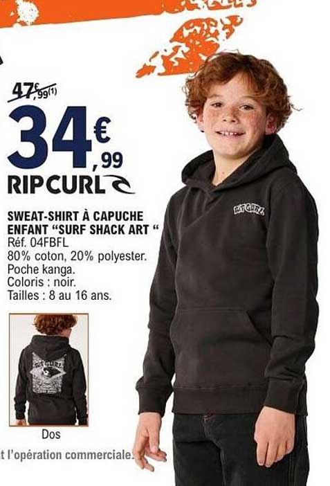 SWEAT-SHIRT À CAPUCHE ENFANT “SURF SHACK ART”