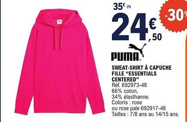 SWEAT-SHIRT A CAPUCHE FILLE “ESSENTIALS CENTERED”