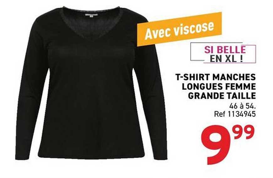 T-SHIRT MANCHES LONGUES FEMME GRANDE TAILLE