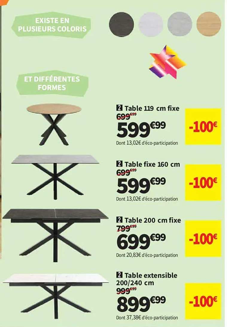 Table 119 cm fixe