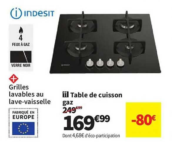 Table de cuisson gaz