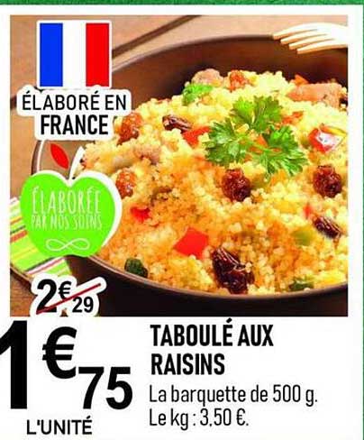 TABOULÉ AUX RAISINS