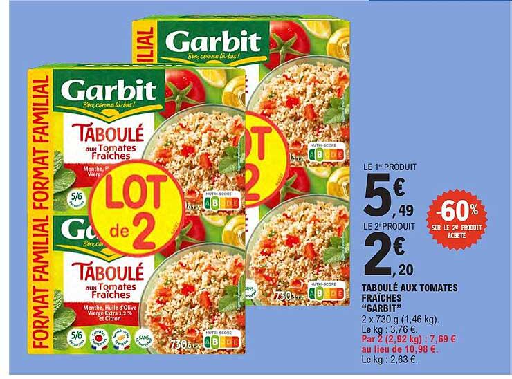 TABOULÉ AUX TOMATES FRAÎCHES « GARBIT »