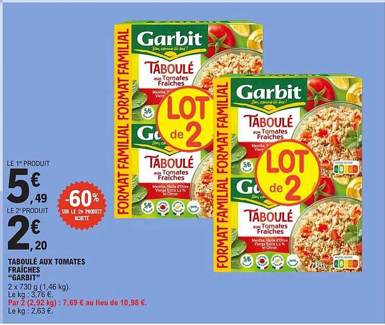 TABOULÉ AUX TOMATES FRAÎCHES “GARBIT”