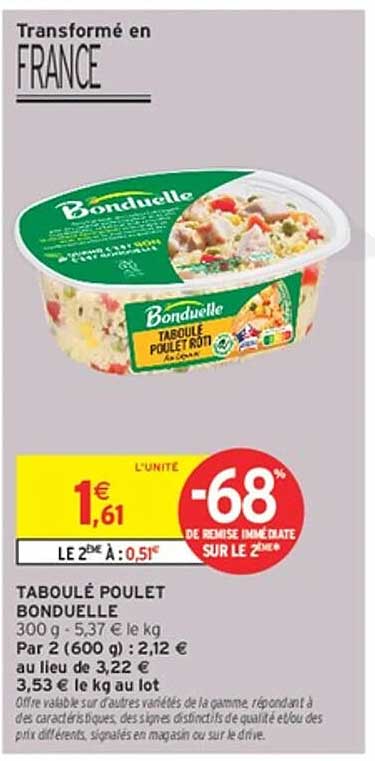 TABOULÉ POULET BONDUELLE