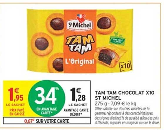 TAM TAM CHOCOLAT X10 ST MICHEL