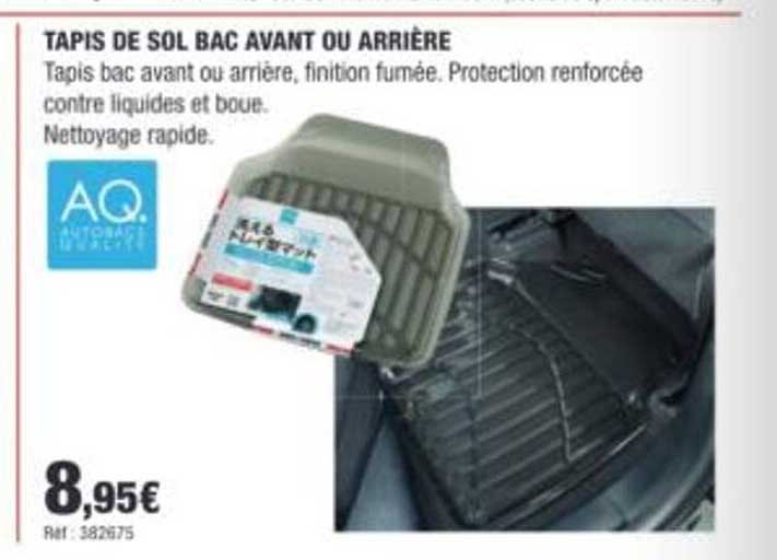 TAPIS DE SOL BAC AVANT OU ARRIÈRE