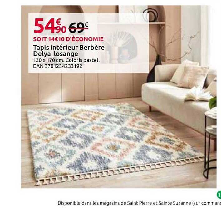 Tapis intérieur Berbère Delya losange