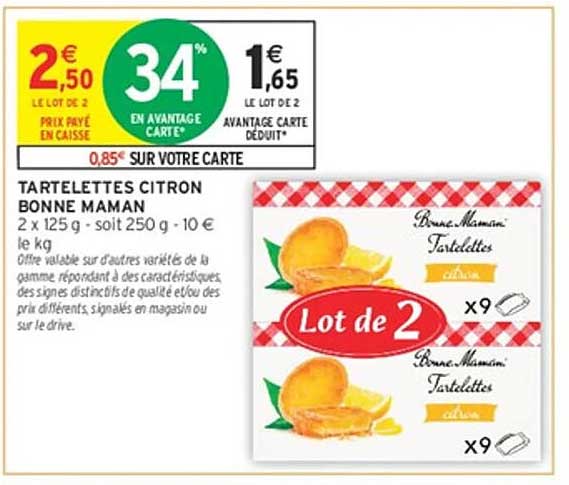 TARTELETTES CITRON BONNE MAMAN