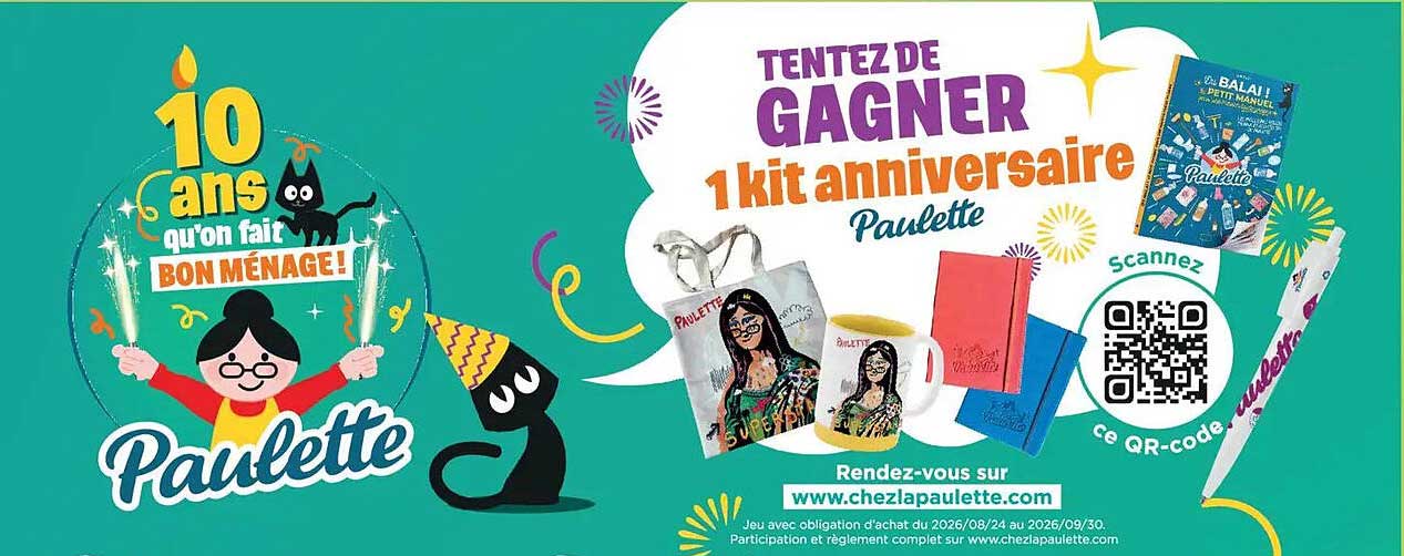TENTEZ DE GAGNER 1 kit anniversaire Paulette