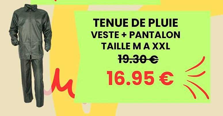 TENUE DE PLUIE VESTE + PANTALON TAILLE M A XXL