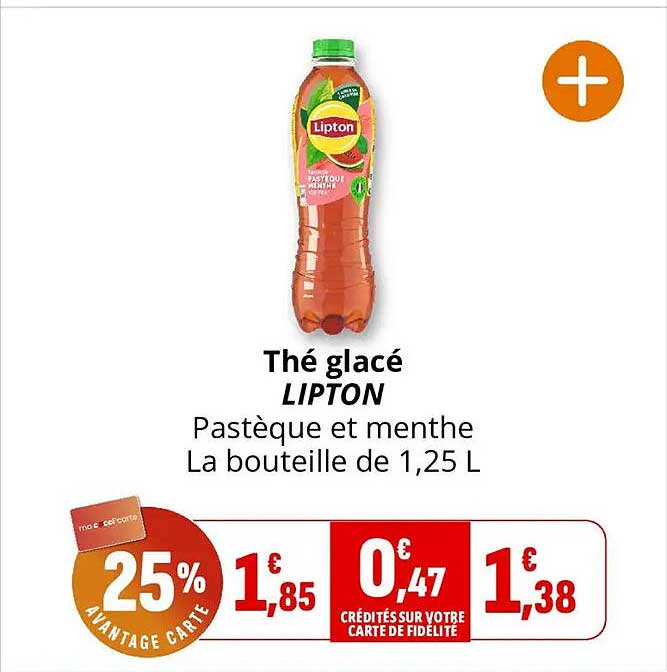 Thé glacé LIPTON Pastèque et menthe La bouteille de 1,25 L