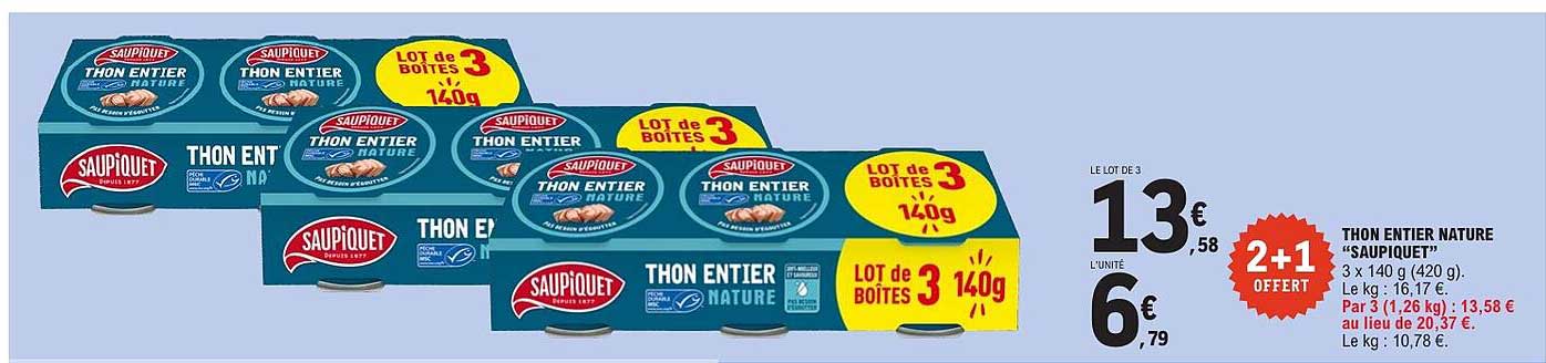 THON ENTIER NATURE "SAUPIQUET"