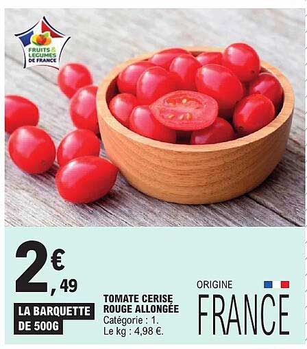 TOMATE CERISE ROUGE ALLONGÉE