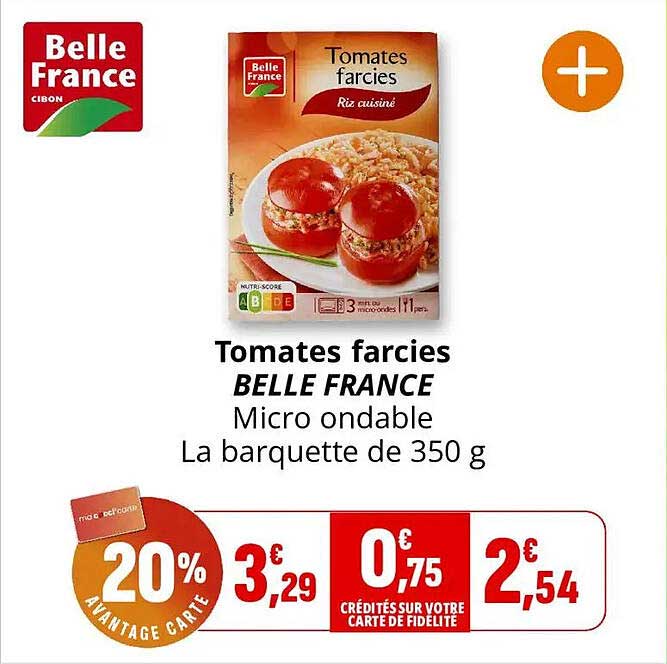 Tomates farcies BELLE FRANCE Micro ondable La barquette de 350 g