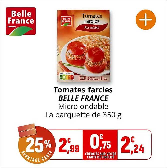 Tomates farcies BELLE FRANCE Micro ondable La barquette de 350 g