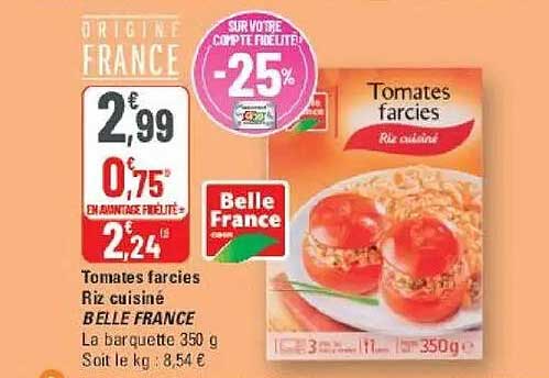 Tomates farcies riz cuisiné BELLE FRANCE
