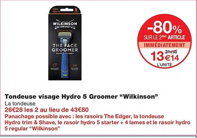 Tondeuse visage Hydro 5 Groomer “Wilkinson”