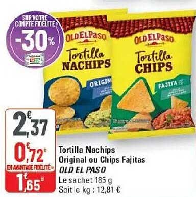 Tortilla Nachips Original ou Chips Fajitas OLD EL PASO
