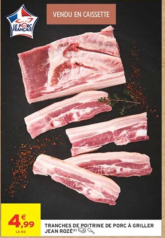 TRANCHES DE POITRINE DE PORC À GRILLER