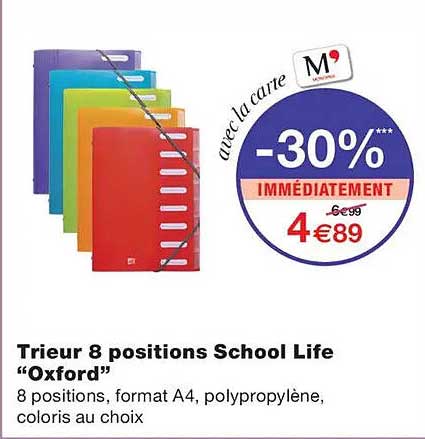 Trier 8 positions School Life “Oxford”