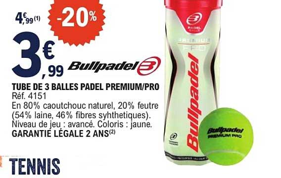 TUBE DE 3 BALLES PADEL PREMIUM/PRO