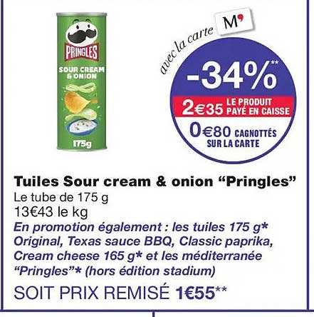 Tuiles Sour cream & onion “Pringles”