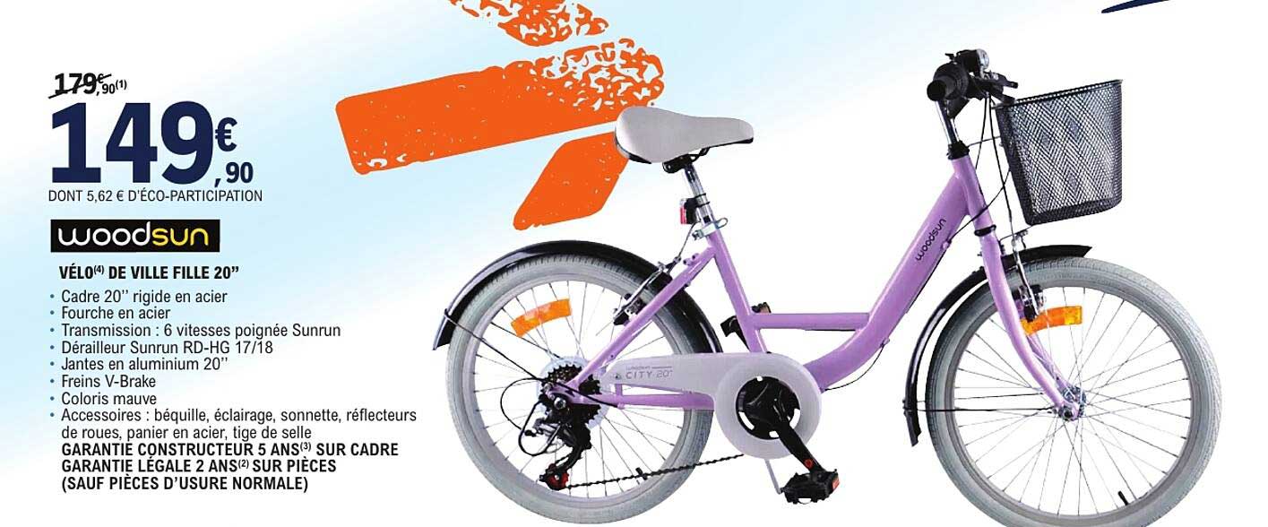 VÉLO DE VILLE FILLE 20”
