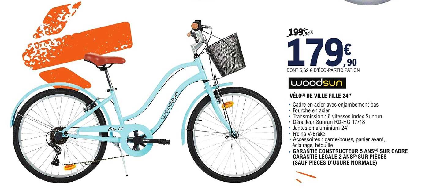 VÉLO(4) DE VILLE FILLE 24”
