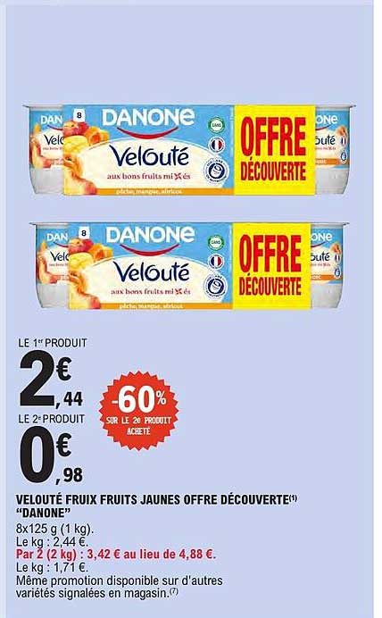 VELOUTÉ FRUITS FRUITS JAUNES OFFRE DÉCOUVERTE "DANONE"