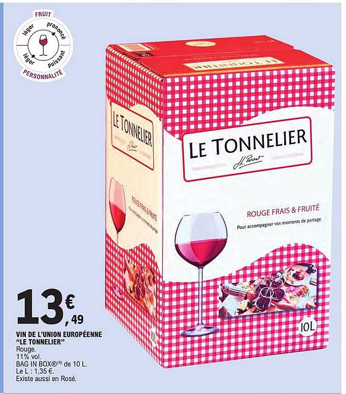 VIN DE L'UNION EUROPÉENNE "LE TONNELIER"
