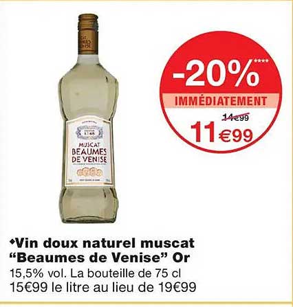Vin doux naturel muscat “Beaumes de Venise” Or