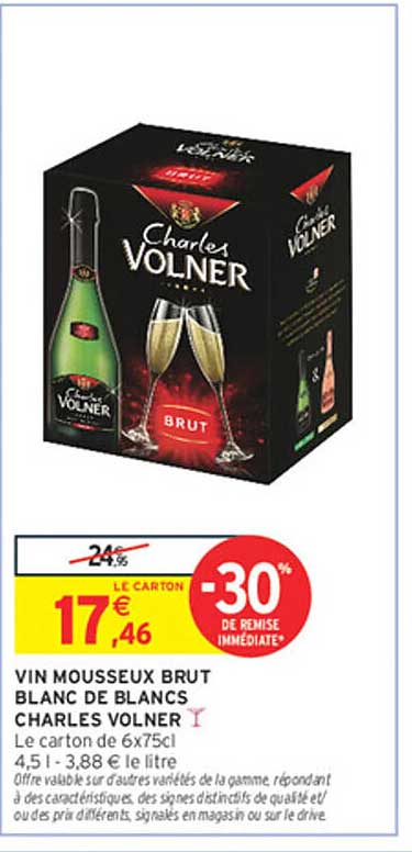 VIN MOUSSEUX BRUT BLANC DE BLANCS CHARLES VOLNER
