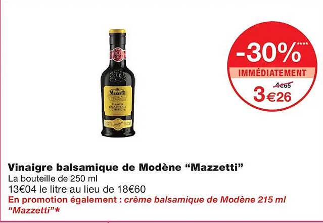 Vinaigre balsamique de Modène “Mazzetti”