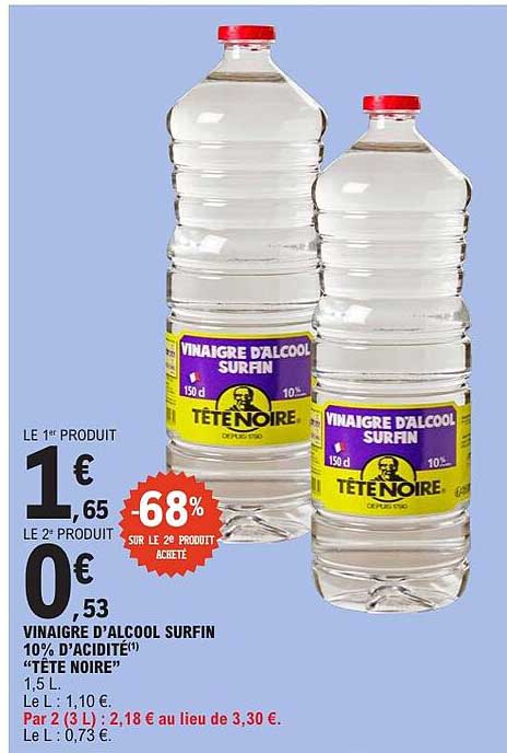 VINAIGRE D'ALCOOL SURFIN «TÊTE NOIRE» 1,5 L