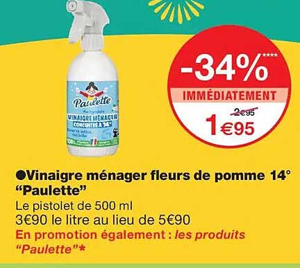 Vinaigre ménager fleurs de pomme 14° “Paulette”